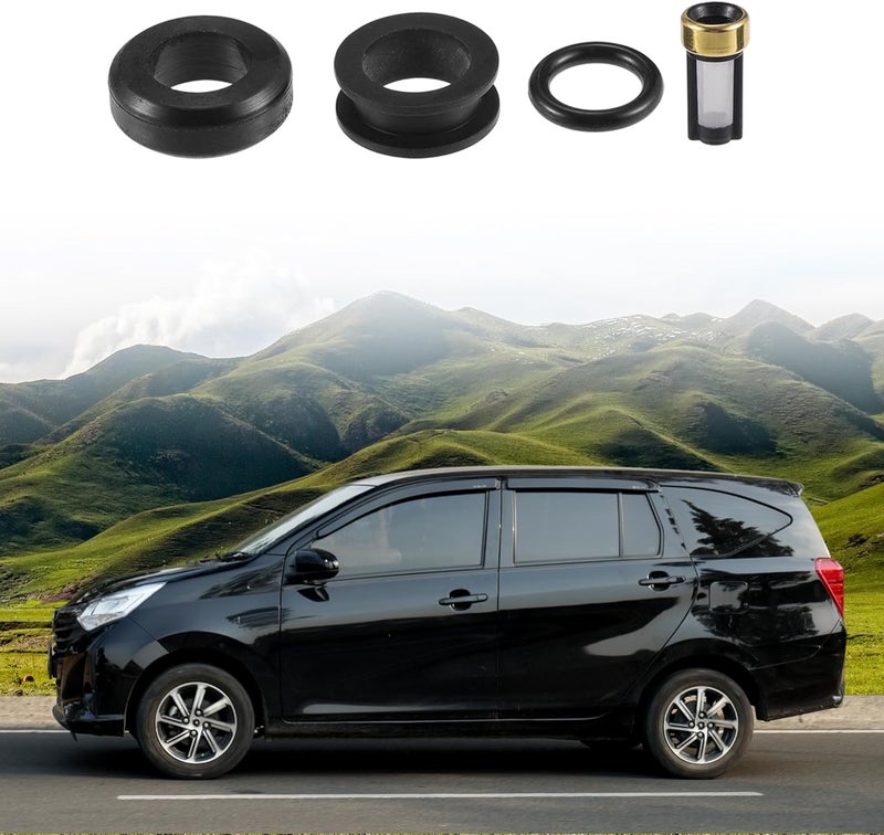 Partuto Fuel Injector Seal O Ring - Car O-Ring Rebuild Repair Kit - for Subaru WRX 2002 NBR Rubber Black - 4 Sets - Image 2